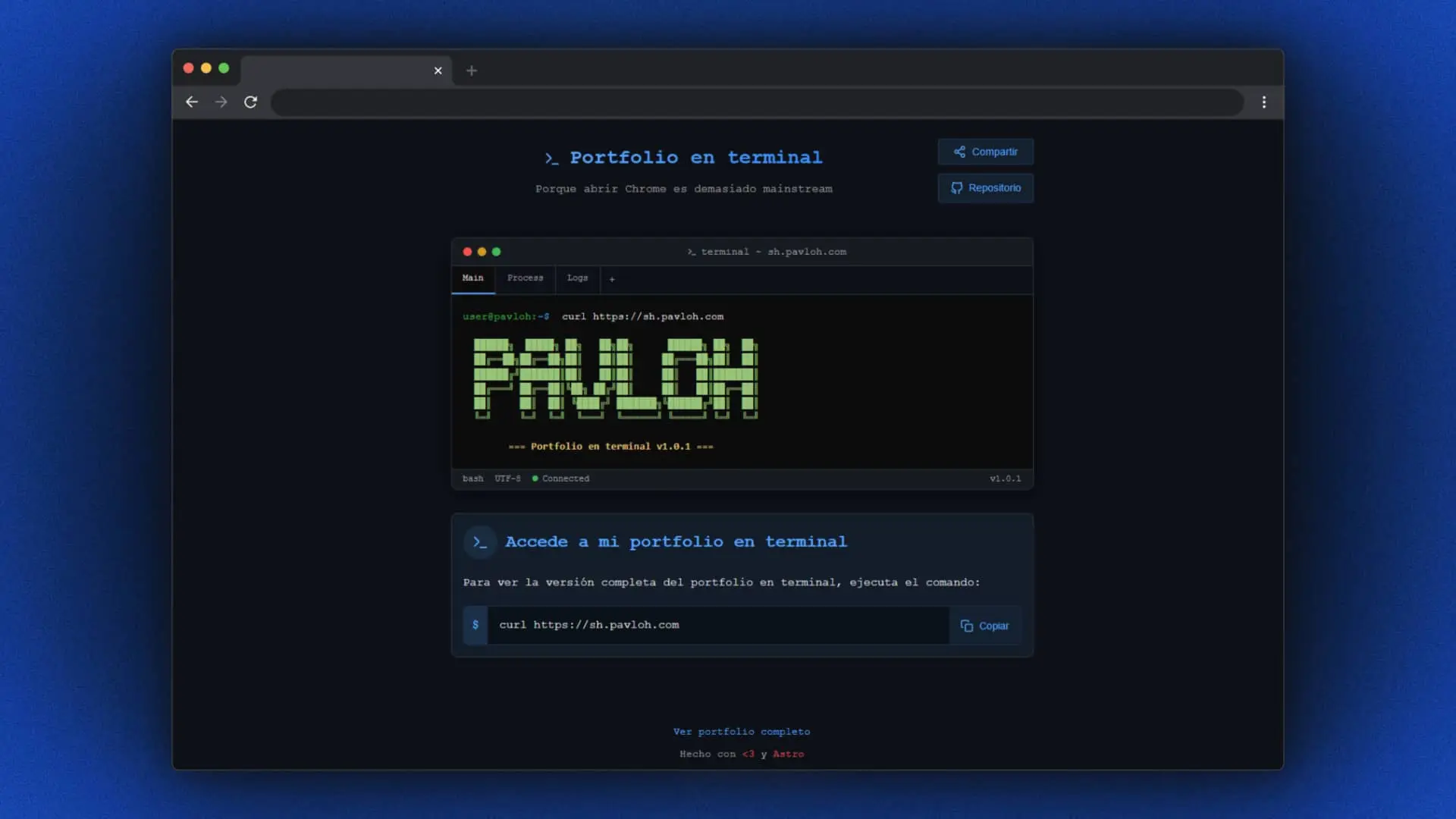 Vista previa 2 de Portfolio en terminal